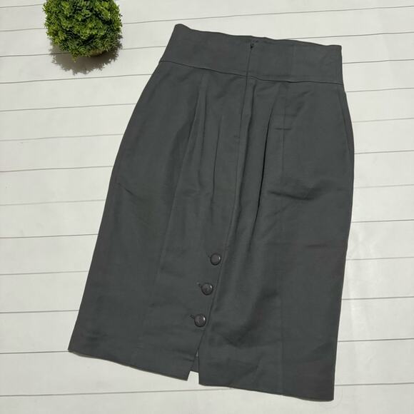 Worthington Gray High Waist Long Modest Classic Pencil Skirt Women’s 4 Petite - Picture 5 of 5